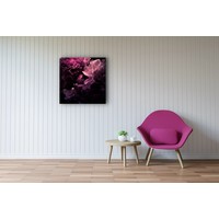 Karo-art Schilderij - Roze Pioen,  Roze zwart , 3 maten , premium print