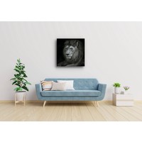 Schilderij - Leeuw met blauwe ogen Karo-art Schilderij - Leeuw met blauwe ogen