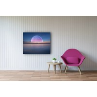 Karo-art Schilderij - Volle maan boven water ,  2 maten, Premium print