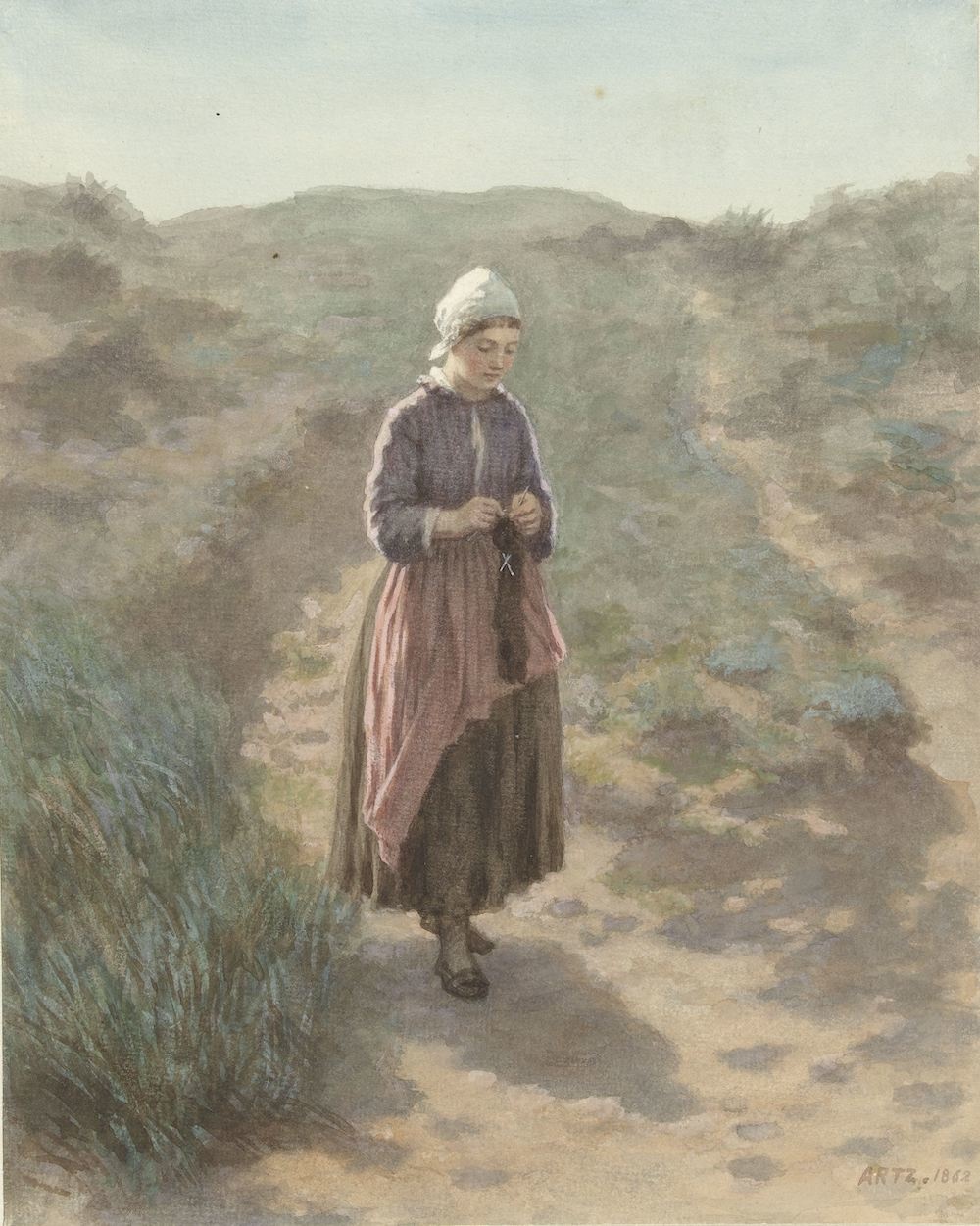 David Adolph Constant Artz - In de duinen te Zandvoort, premium print, 70x90cm