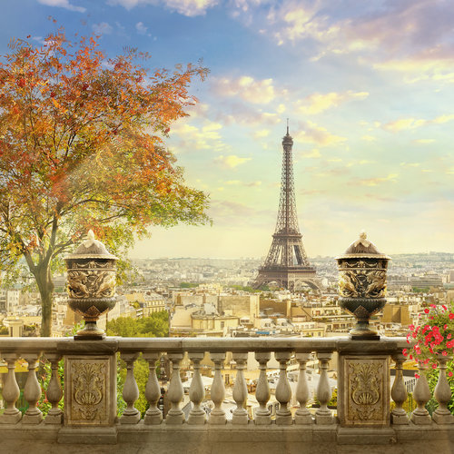 Karo-art Schilderij - Eiffeltoren Parijs , 3 Maten, Premium print