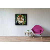 Karo-art Schilderij - Tijger in vol ornaat, 3 maten, wanddecoratie, premium print