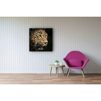 Karo-art Schilderij - Luipaard, 3 maten, premium print, wanddecoratie
