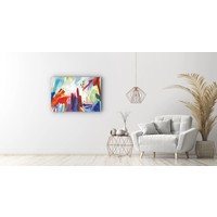 Karo-art Schilderij - Abstract Aquarel (print op canvas),  2 maten, Premium print