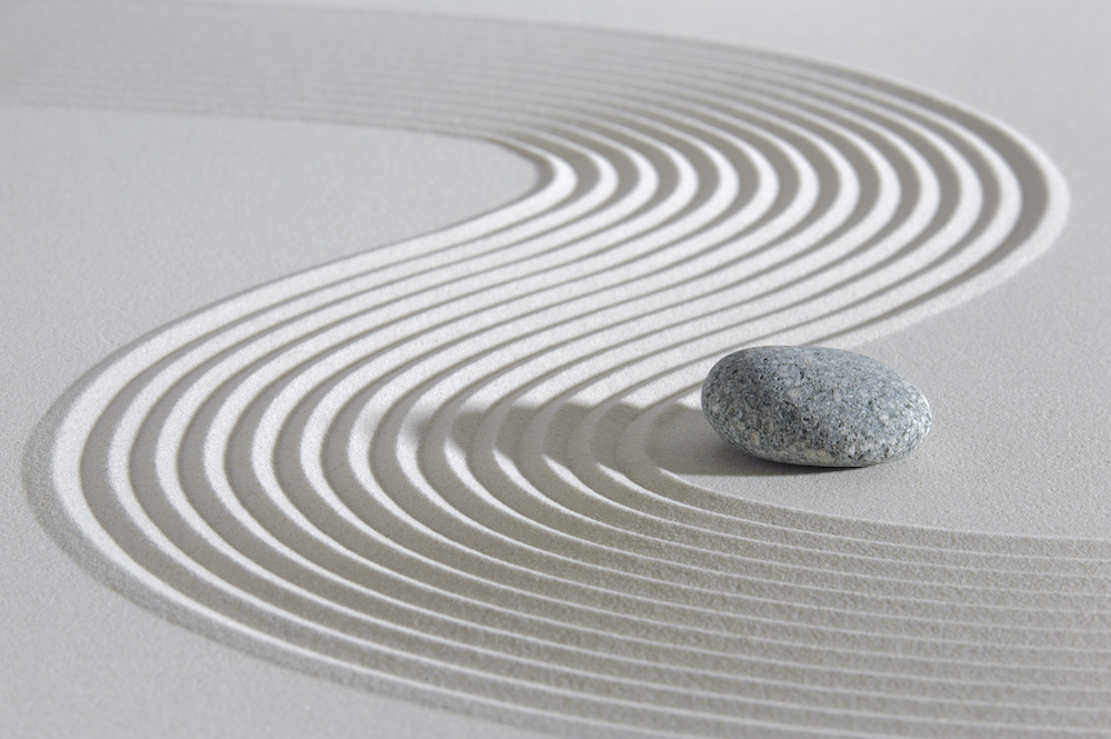 Schilderij - Japanse Zen tuin, 2 maten, Premium print, wanddecoratie afbeelding