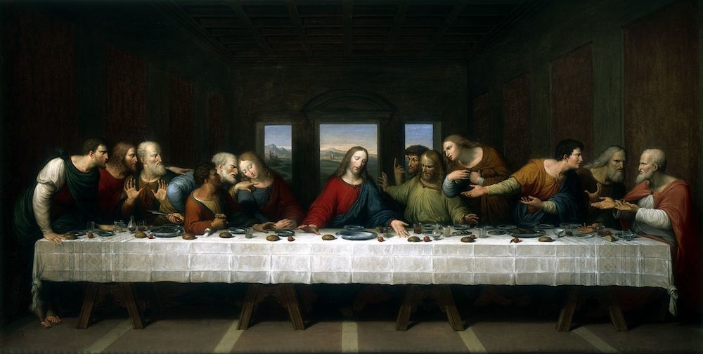Schilderij - Last supper, Laatste avondmaal, Leonardo da Vinci, reproductie, 2 maten afbeelding