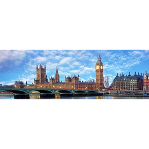 Karo-art Schilderij - The Big Ben, Londen , panorama, premium print,  2 maten