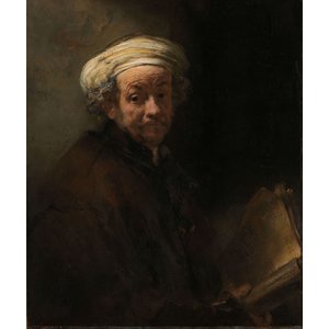 Karo-art Schilderij - Rembrandt van Rijn, Zelfportret als de apostel Paulus, 1661, 80x100cm