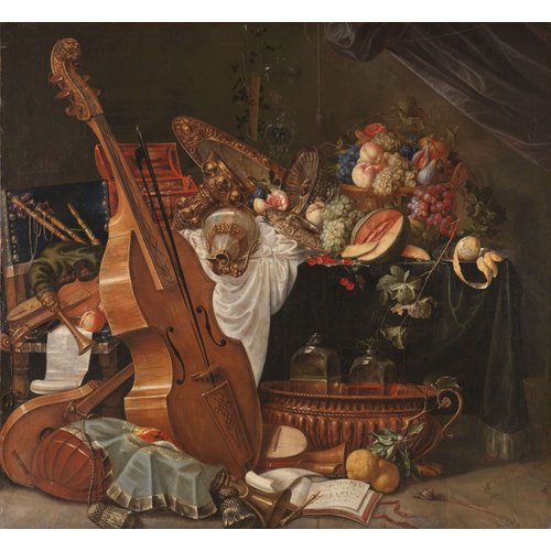 Schilderij - Johann Friedrich Grueber, Stilleven, 1662 - 1681, 100x90cm Karo-art Schilderij - Johann Friedrich Grueber, Stilleven, 1662 - 1681, 100x90cm