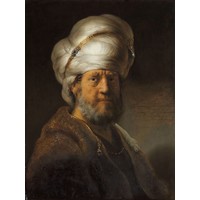 Karo-art Schilderij - Rembrandt van Rijn, Man in oosterse kleding, 1635, reproductie, 80x100cm