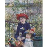 Karo-art Schilderij - Pierre-Auguste Renoir - Two Sisters (On the Terrace),  80x100cm