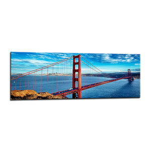 Schilderij - San Francisco Golden Gate,   120x40cm.  incl ophang haakjes