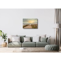 Karo-art Schilderij -Zonsondergang Noordzee,  Premium print