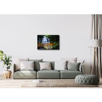 Karo-art Schilderij -Vredige Waterval, 90x60cm, Wanddecoratie
