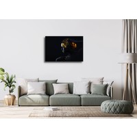 Karo-art Schilderij -Vrouw in zwart en goud, 2 maten, wanddecoratie , premium print