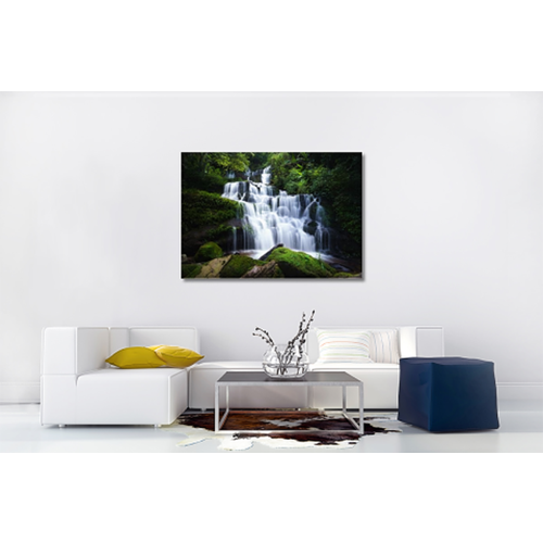 Karo-art Schilderij -Spectaculaire Waterval, 100x70cm, premium print, wanddecoratie