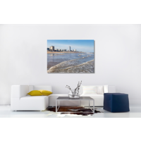 Karo-art Schilderij -Strand van Zandvoort, Noordzee, 100x70cm. premium print, wanddecoratie