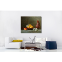 Karo-art Schilderij -Stilleven met  Peren. 100x80cm. Wanddecoratie, premium print