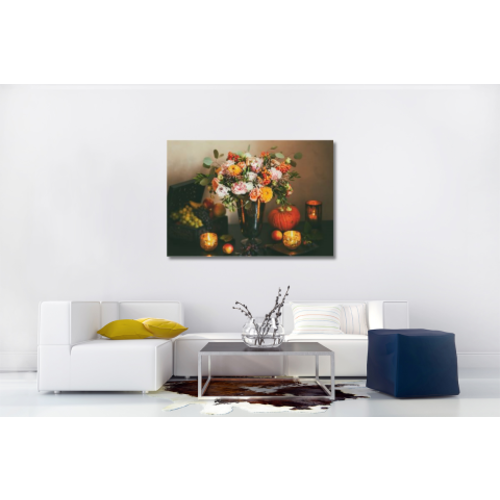 Karo-art Schilderij -Stilleven Herfst, 100x70cm, wanddecoratie, premium print