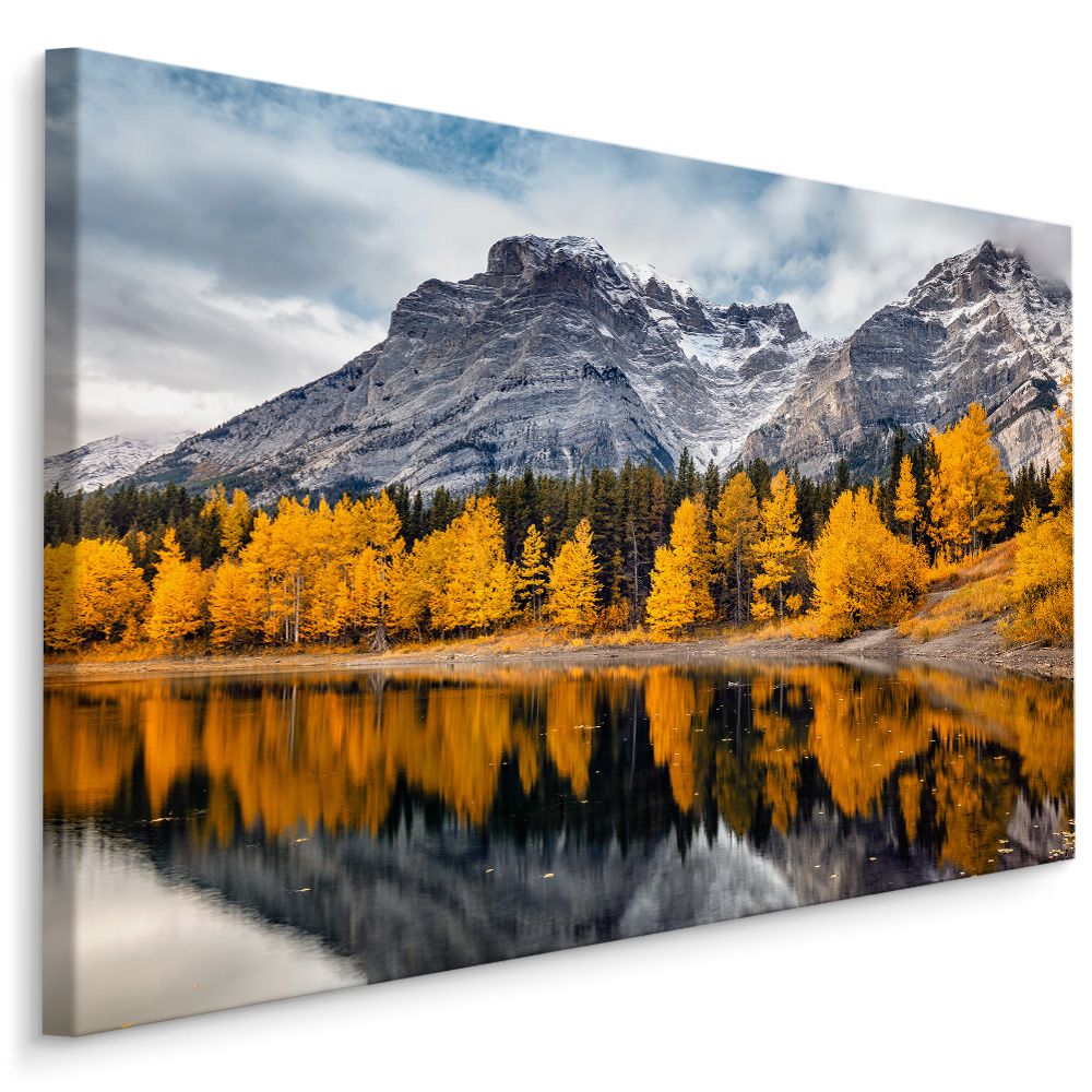 Schilderij - Herfst in de bergen , Wanddecoratie , Premium print afbeelding
