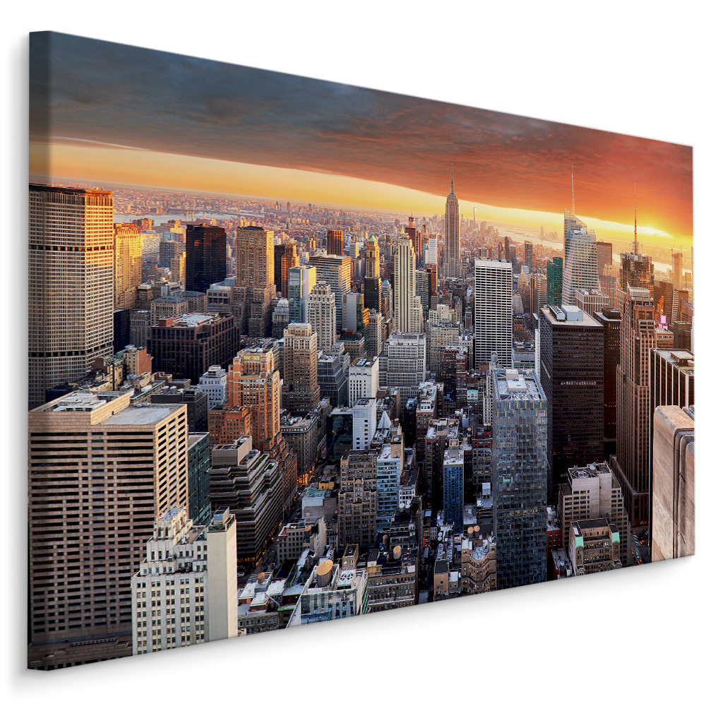 Schilderij - Overzicht over New York , Wanddecoratie , Premium print afbeelding