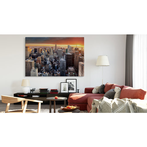 Schilderij - Overzicht over New York , Wanddecoratie , Premium print