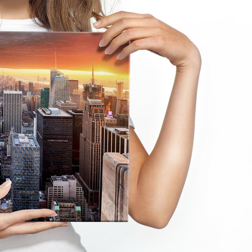 Schilderij - Overzicht over New York , Wanddecoratie , Premium print