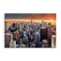 Schilderij - Overzicht over New York , Wanddecoratie , Premium print