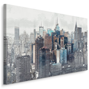 Schilderij - Panorama van New York , Wanddecoratie , Premium print Schilderij - Panorama van New York , Wanddecoratie , Premium print