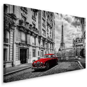 Schilderij - Architectuur van Parijs  , Wanddecoratie , Premium print Schilderij - Architectuur van Parijs  , Wanddecoratie , Premium print