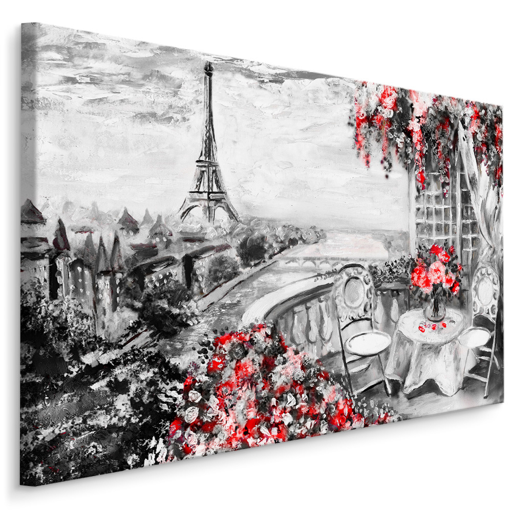 Schilderij - Cafe in Parijs , Wanddecoratie , Premium print afbeelding