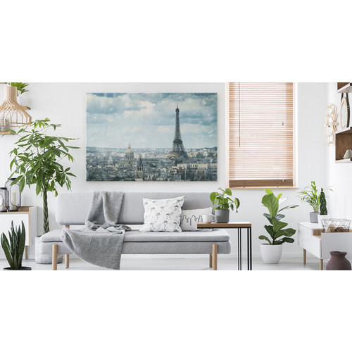 Schilderij - Winter in Parijs  , Wanddecoratie , Premium print