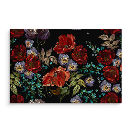 Schilderij -  Prachtige Gekleurde bloemen  , Wanddecoratie , Premium print