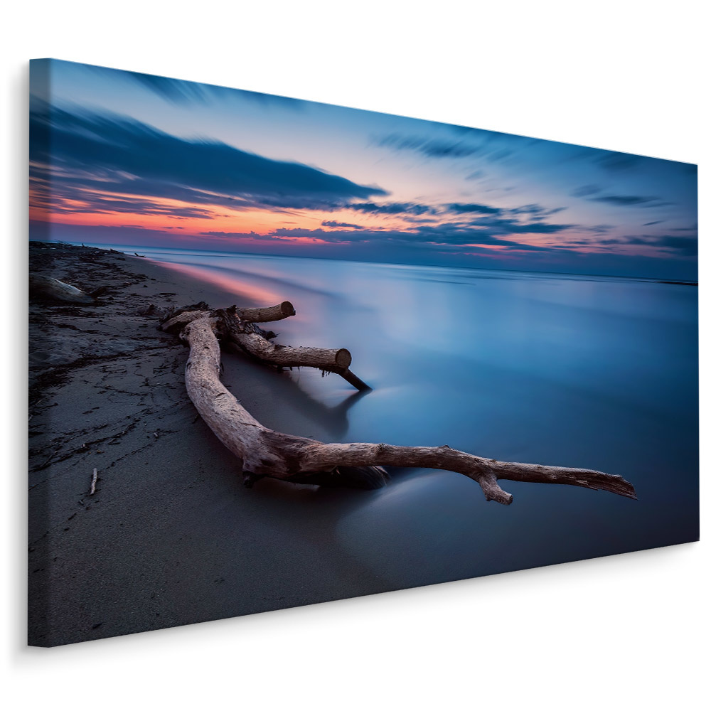 Schilderij - Natuurlijk zee landschap , Wanddecoratie , Premium print afbeelding