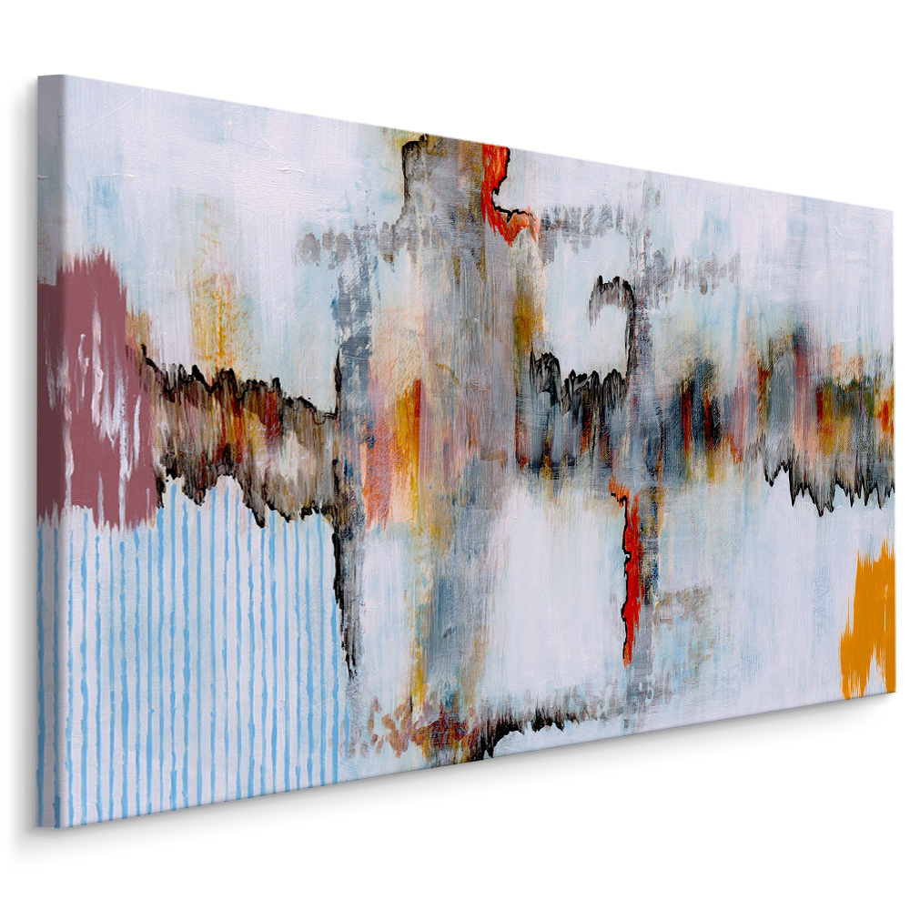 Schilderij - Abstracte golven , Wanddecoratie , Premium print afbeelding