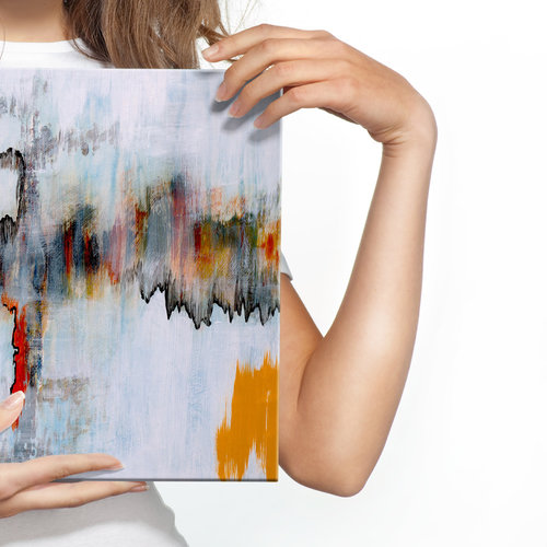 Schilderij -  Abstracte golven  , Wanddecoratie , Premium print