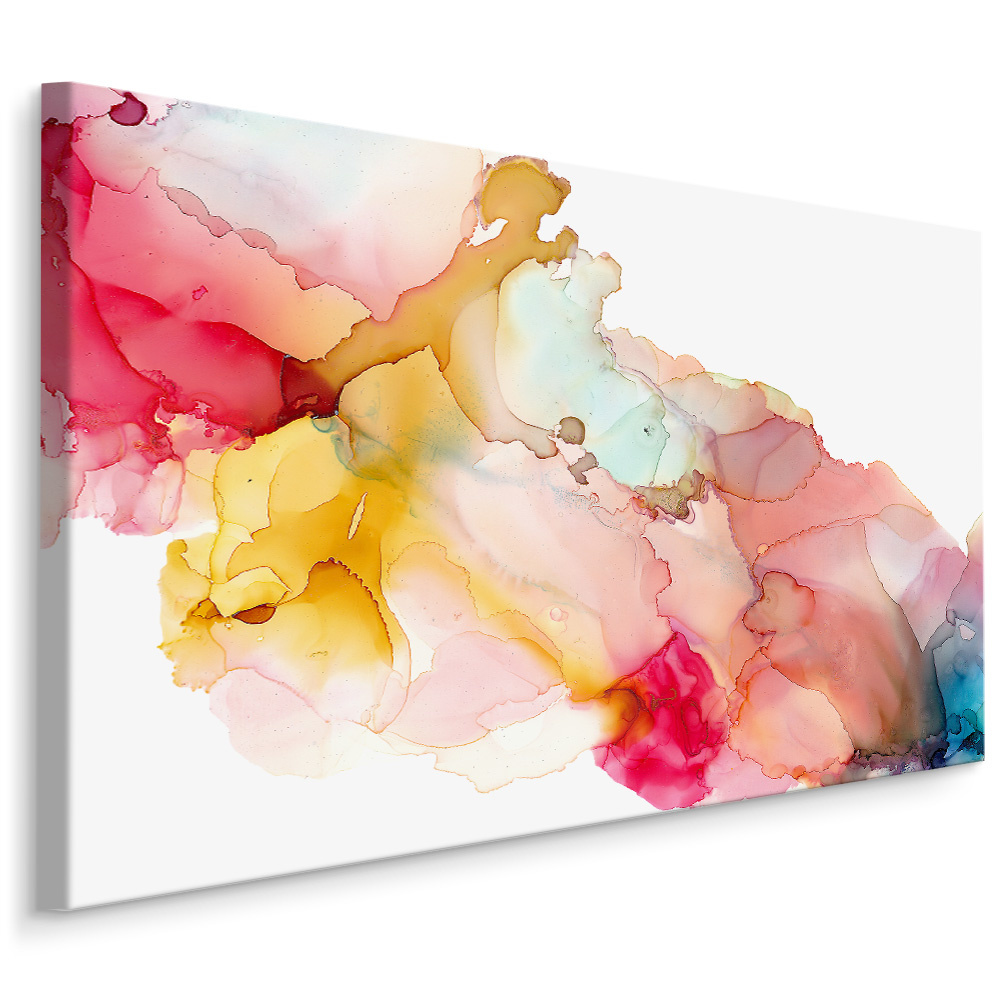 Schilderij - Abstract Aquarel , Wanddecoratie , Premium print afbeelding