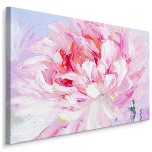 Schilderij - Pinkster roos, print op  canvas, premium print , Wanddecoratie