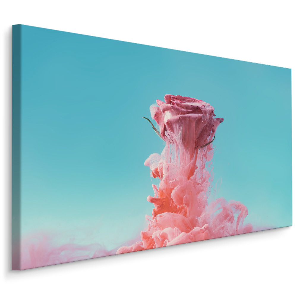 Schilderij - Roos vanuit de rook, eycatcher aan de wand, premium print afbeelding
