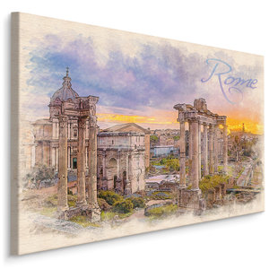 Schilderij - Rome, de oude stad, print op canvas, premium print