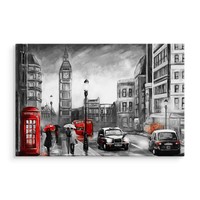 Schilderij - Mooi overzicht van Londen, print op canvas, premium