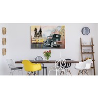 Schilderij - Oldtimer in de stad , print op canvas, Premium print