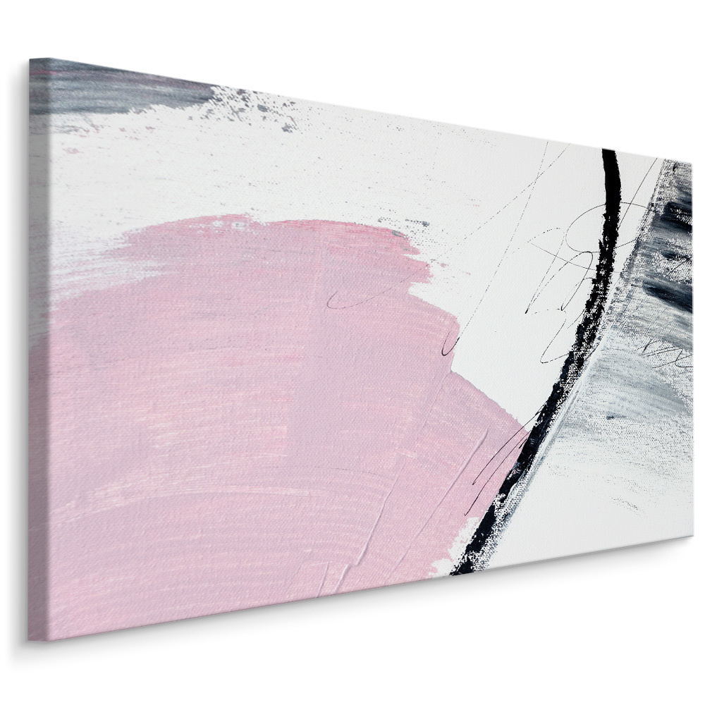 Schilderij - Abstract in het roze, een echte eycatcher in huis, premium print afbeelding