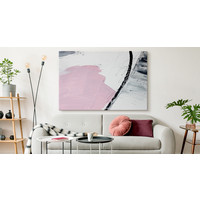 Schilderij - Abstract in het roze, een echte eycatcher in huis, premium print