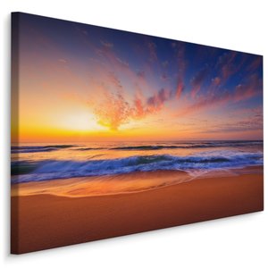 Schilderij - Wolken boven zee, multi-gekleurd, premium print