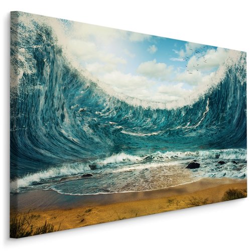 Schilderij Abstracte zee, blauw, premium print