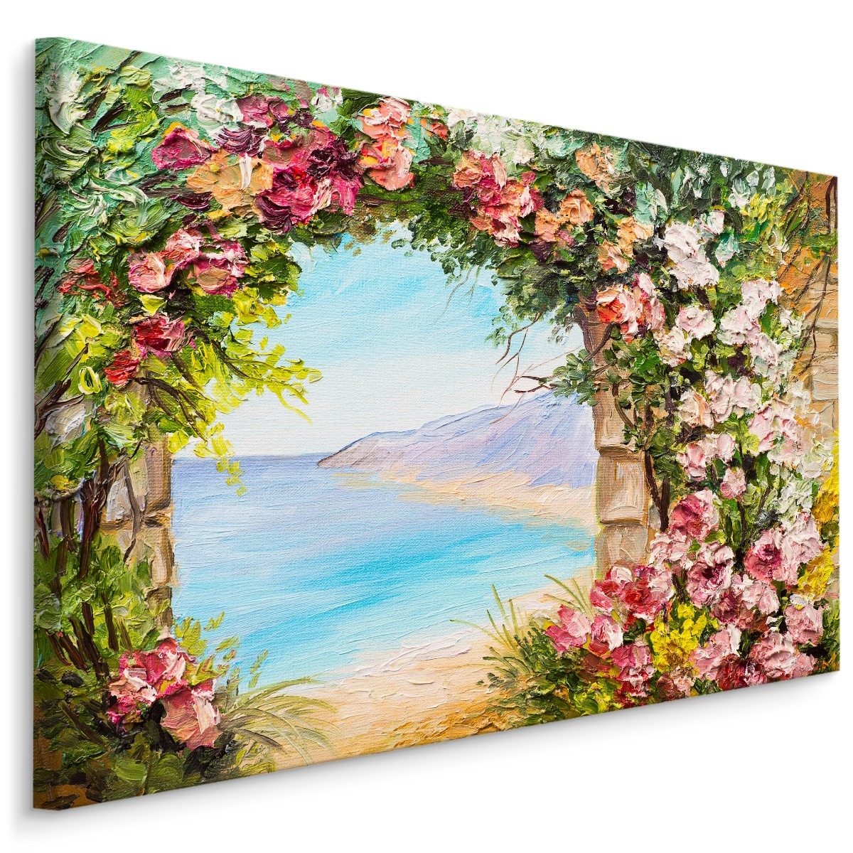 Schilderij uitzicht op zee (print op canvas), multi-gekleurd, wanddecoratie afbeelding