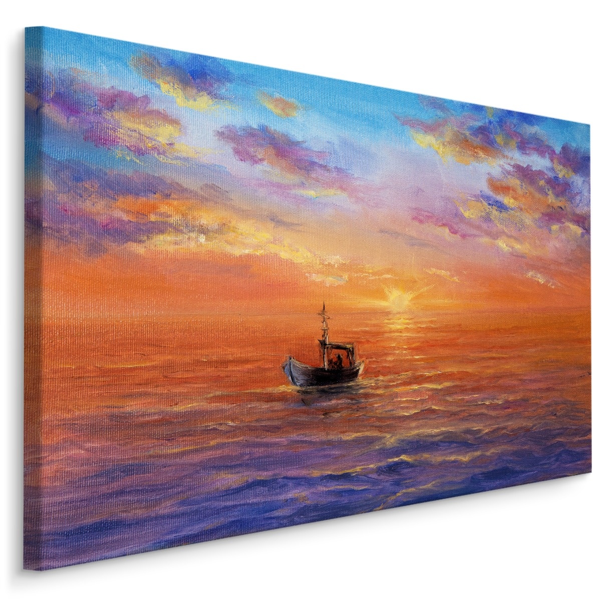 Schilderij Boot op zee (print op canvas), multi-gekleurd, scherp geprijsd