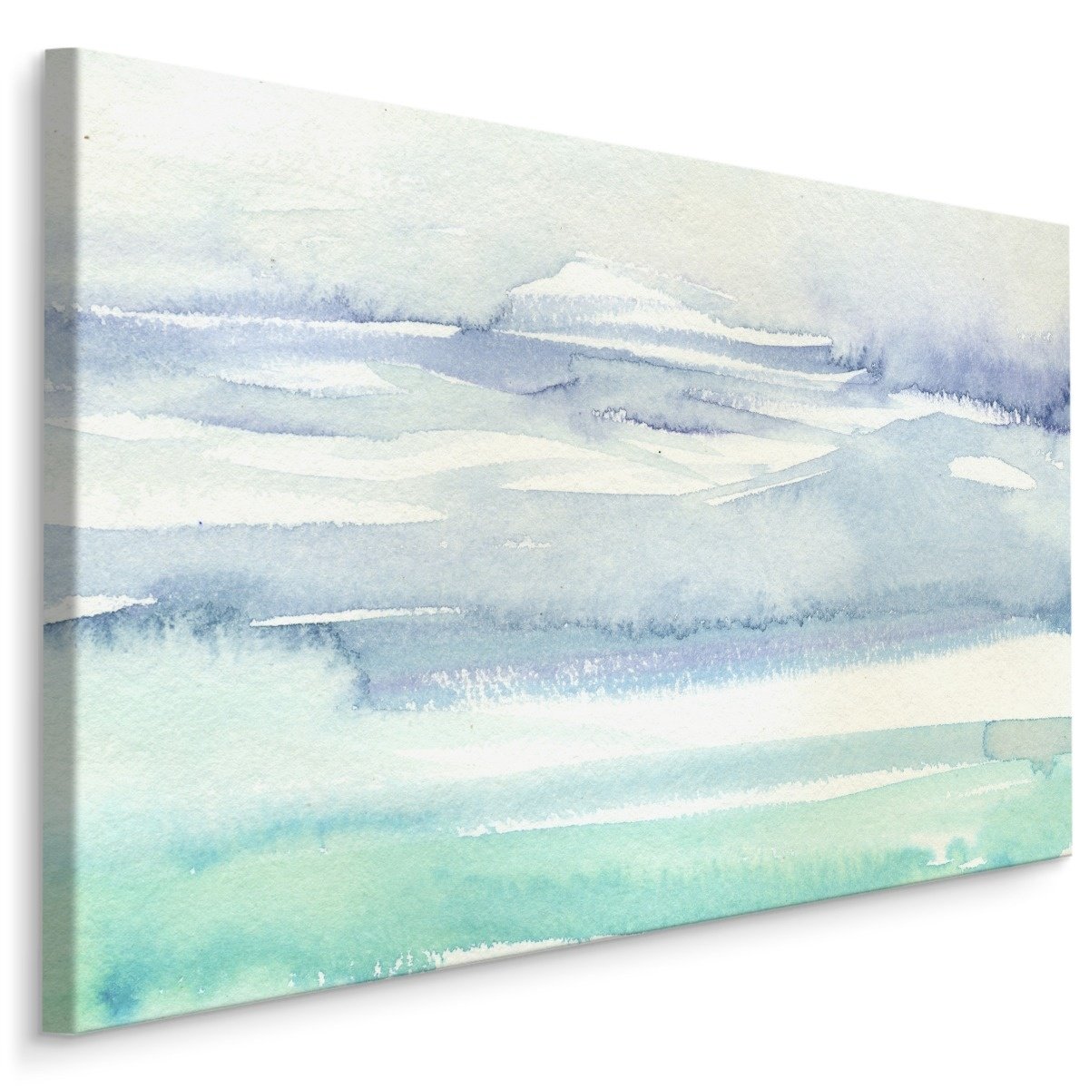 Schilderij Abstracte zee (print op canvas), groen/blauw, wanddecoratie afbeelding