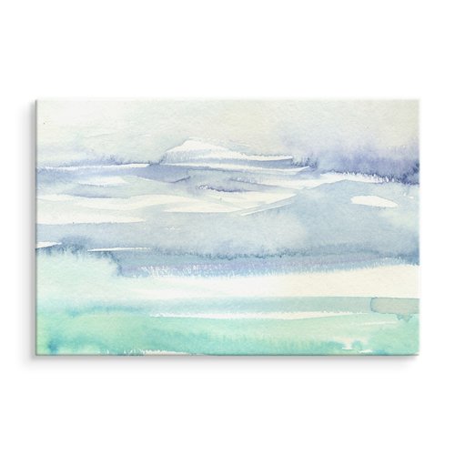 Schilderij Abstracte zee (print op canvas), groen/blauw, wanddecoratie